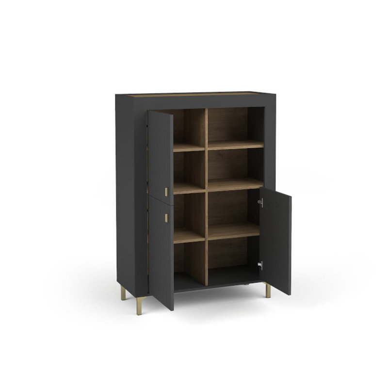 Okamoto 136cm Sideboard, Black/Oak