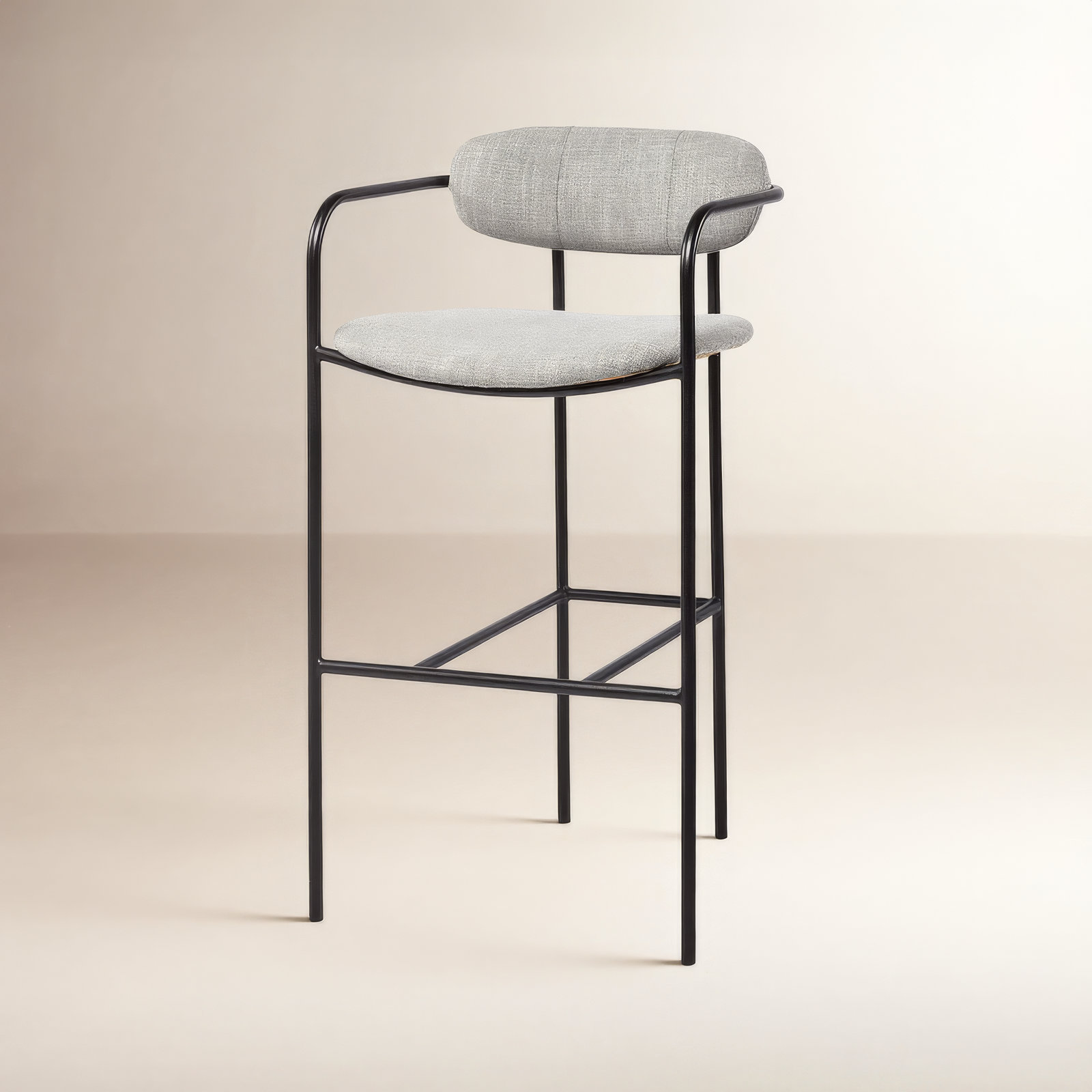Belarus Fabric Seat Stool, Gun Metal Gray, Extra Tall (39.76” Seat Height), Gray