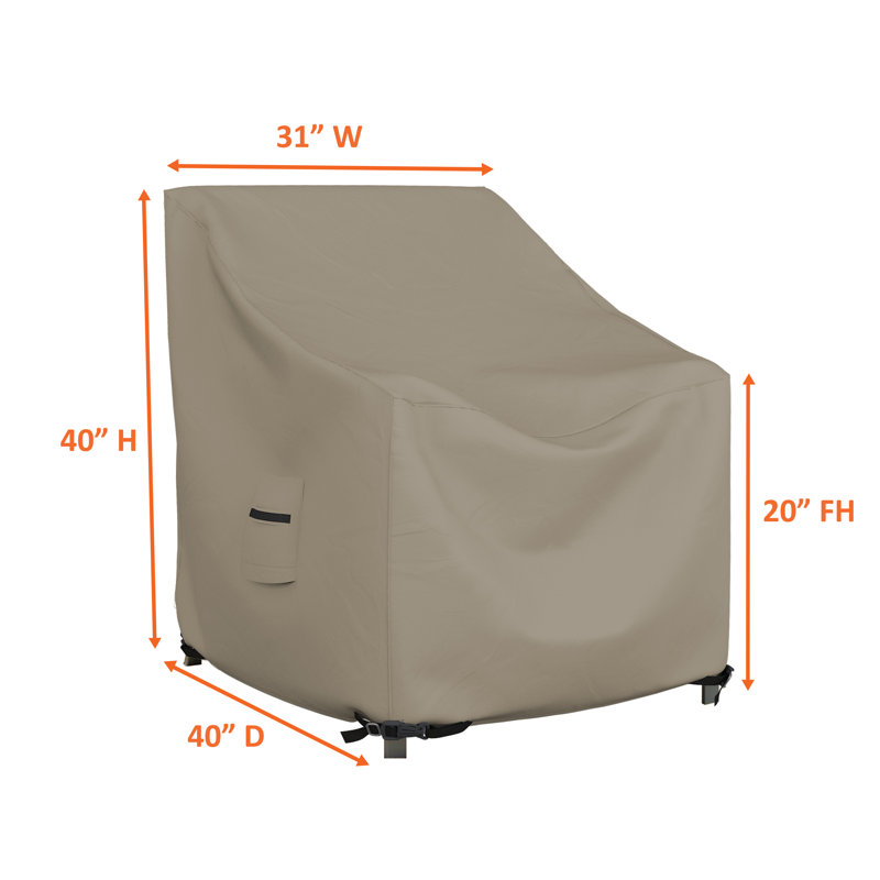 Heavy Duty Waterproof Outdoor Chair Cover, All Weather Protection Patio Deep Seat Lawn Chair Cover, 31" H x 40" W x 40" D