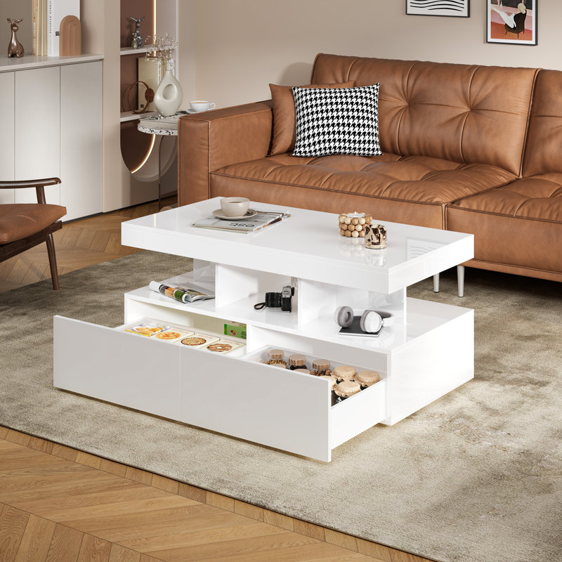 Beauville Coffee Table With Storage, White