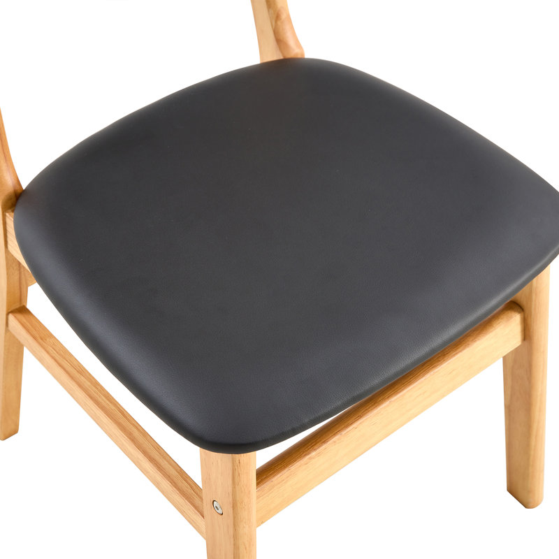Brynia Wood & Rattan Upholstered Dining Chairs, Bois naturel