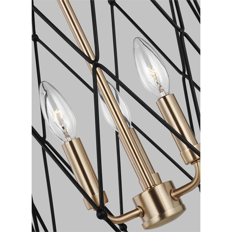 Luminaire suspendu géométrique à 3 lumières Meade, 60 W, Non