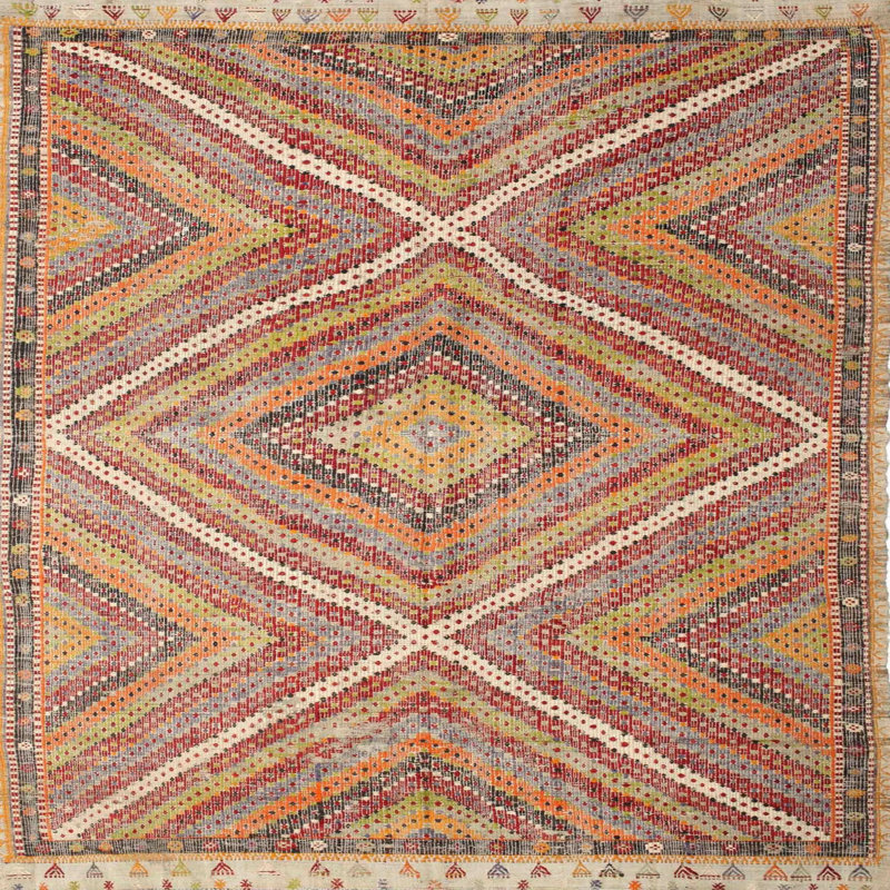 Southwestern Indoor Rug, Square 4'