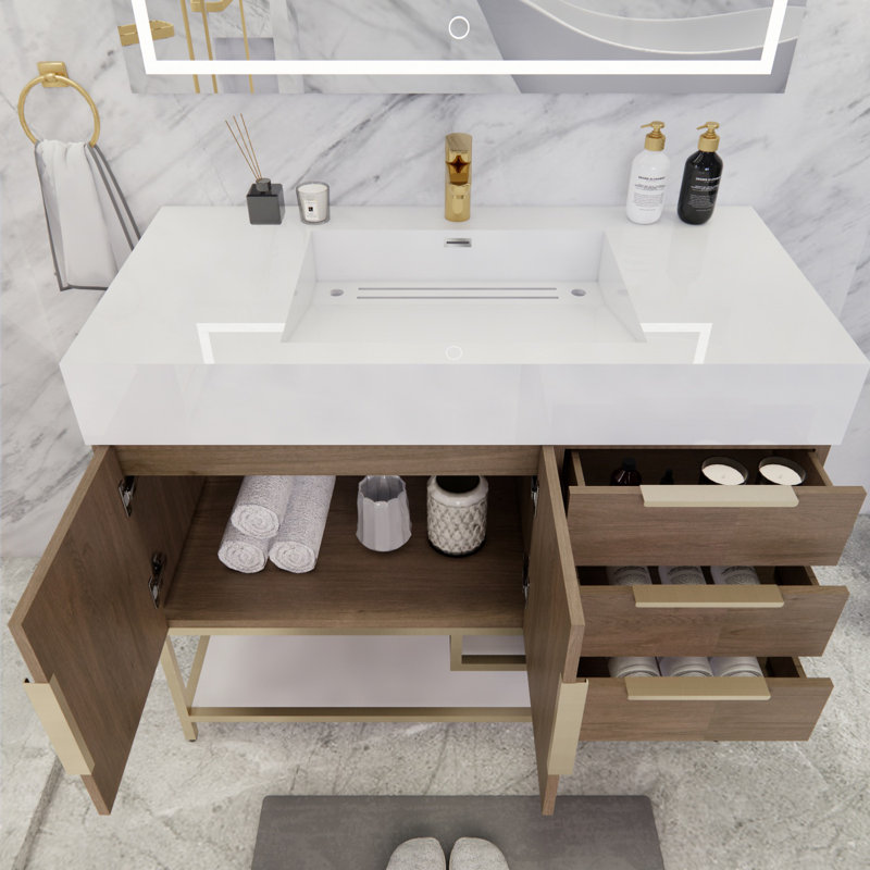 Ensemble de meuble-lavabo simple 41,5 po Glasgow, Chêne clair