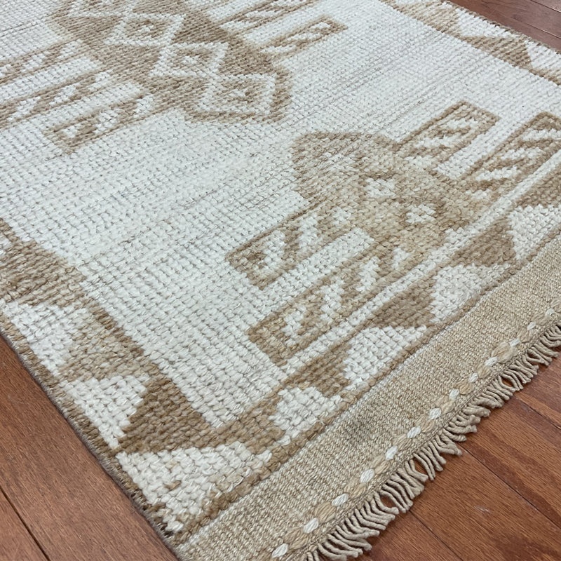  Handmade Turkish Oushak Wool Runner