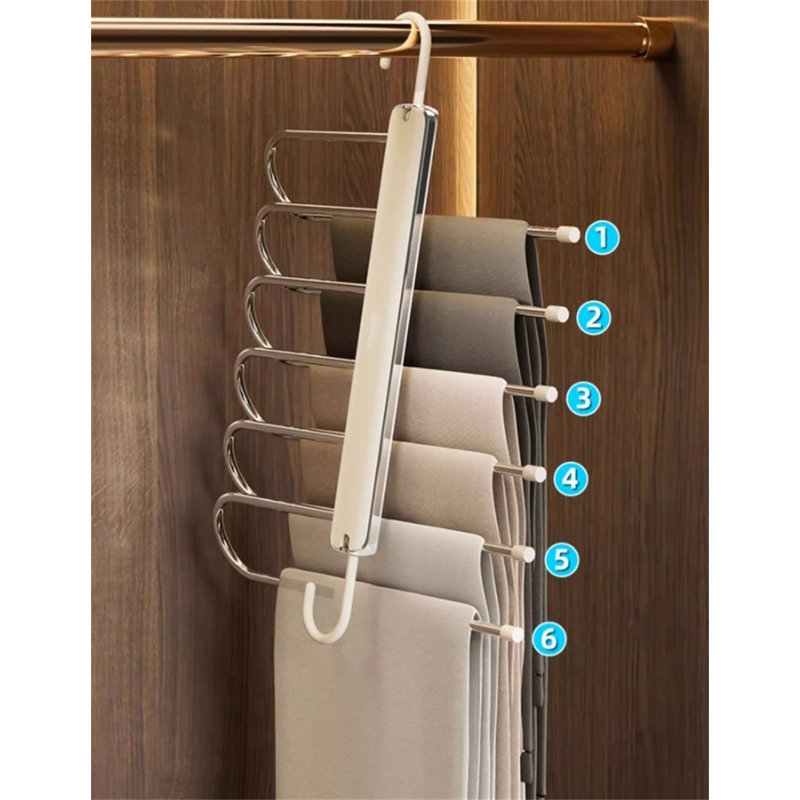 Cintre pour pantalons pliable en acier inoxydable, 2
