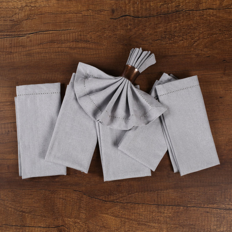Serviettes de table en coton à ourlet pour mariage et fêtes 18 x 18 po, L 18 po x L 18 po, Rose clair