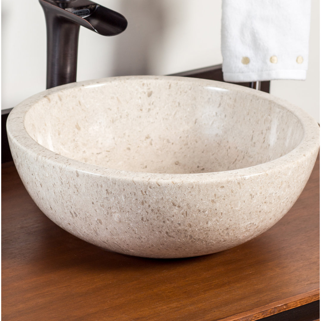 Ojinaga Stone Circular Vessel Bathroom Sink Laguna Marble