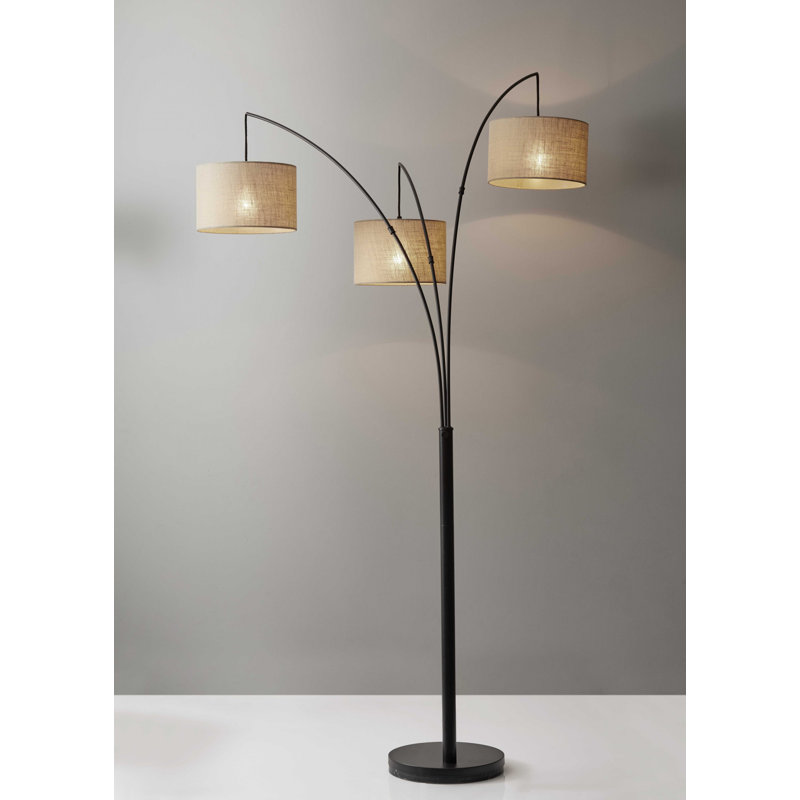 Desidéria 74'' Task Floor Lamp Set, Bronze, Burlap