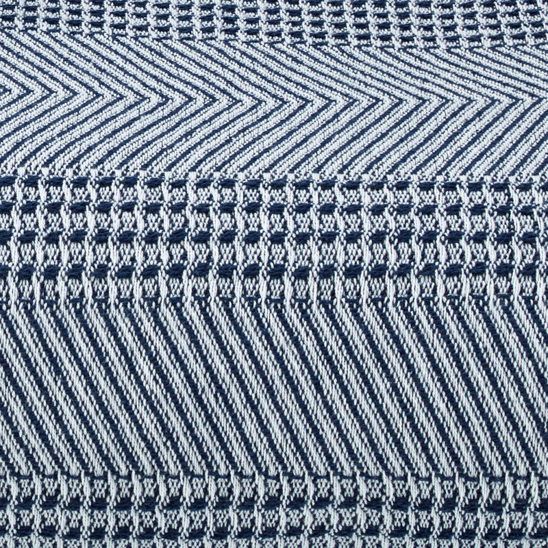Couverture en coton à rayures à chevrons Nautica, Lit simple, Marine