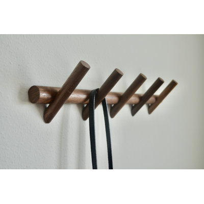 Airlee Solid Wood 5 - Hook Wall Mounted Coat Rack