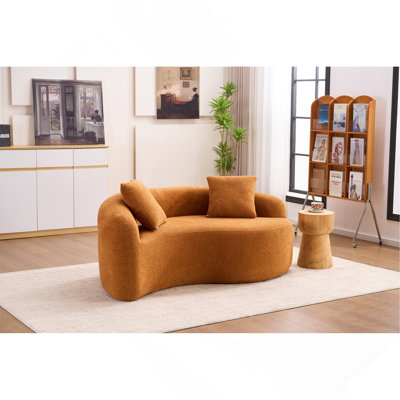 S-Curved Chenille Sectional Sofa: Dual-Depth