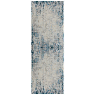 Elian Modern Abstract Two Million Point Gray/Blue Rug with High-Low Texture
