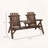 2-Seat Wooden Adirondack Loveseat with Built-In Table
