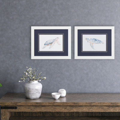 Tortue de mer Accrington, impression sur papier 2 pièces