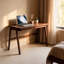 Bureau en bois d'hévéa massif avec tiroir, bureau de bureau à cadre en A de 99 cm (39 po) pour la maison