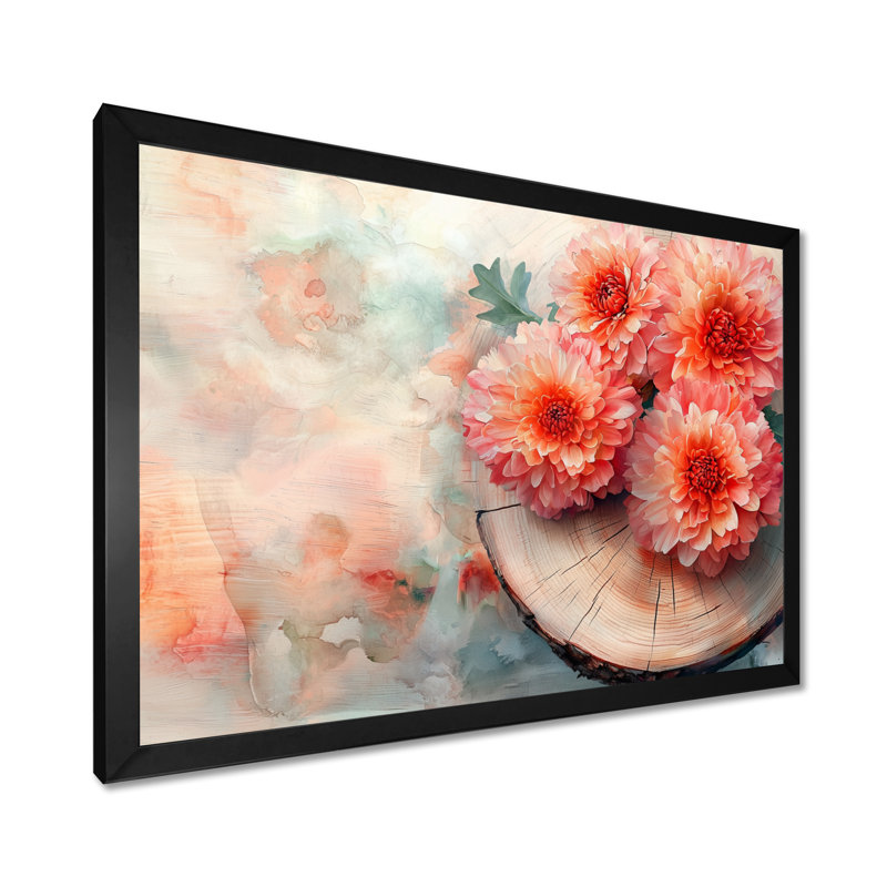 Hardiman - Floral Large Wall Decor, Cadre simple, Noir, H 12 po x l 20 po
