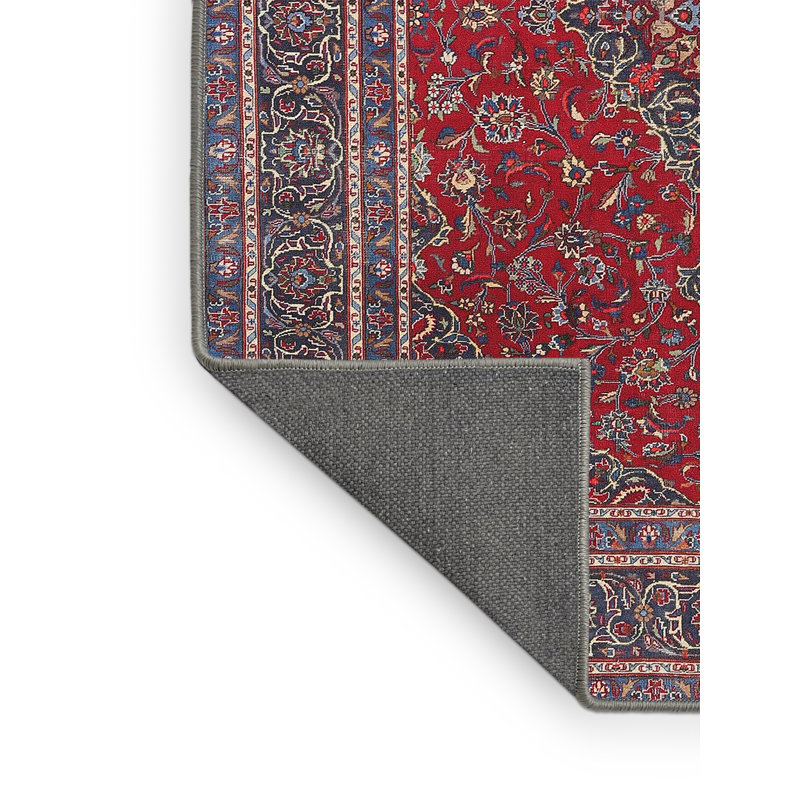 Tapis traditionnel rouge / gris, Rectangle 8 pi x 10 pi