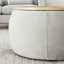 Repose-pieds rond avec rangement, fonction 2 en 1, table de bout avec repose-pieds, avec petit siège, gris clair (25 po x 25 po x 14,7 po)-97653573