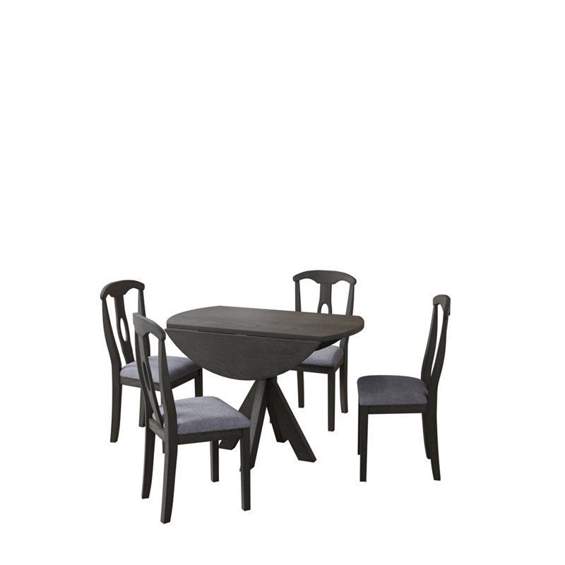 Ensemble de salle à manger à abattants, Brun