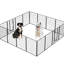 Parc pour chien de 40 po de hauteur, 16 panneaux, portatifs et pliables, pour le divertissement intérieur et extérieur, convenant à différents types d'animaux de loisirs, tailles-606582526