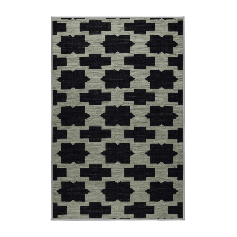 Machine Washable Trellis Grey Area Rug, Rectangle 2' x 3'