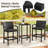 3 Piece Patio Bar Set Bistro Table & Chairs w/ Heavy-Duty Metal Frame