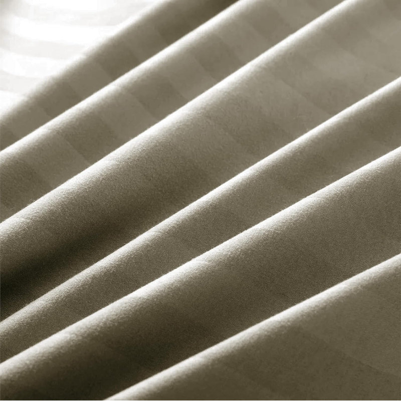 Microfiber Striped Duvet Cover Set with Pillowcases, King Duvet Cover Set + 2 Pillowcases, Beige