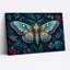 Toile brillante, sarcelle et papillon doré sur fond de feuillage foncé-788609163