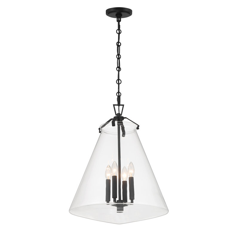 Alanya 4 Light Polished Pendant, Black