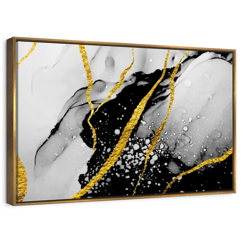 Gold Foil Catriona, 19" X 13", Floating Frame Gold