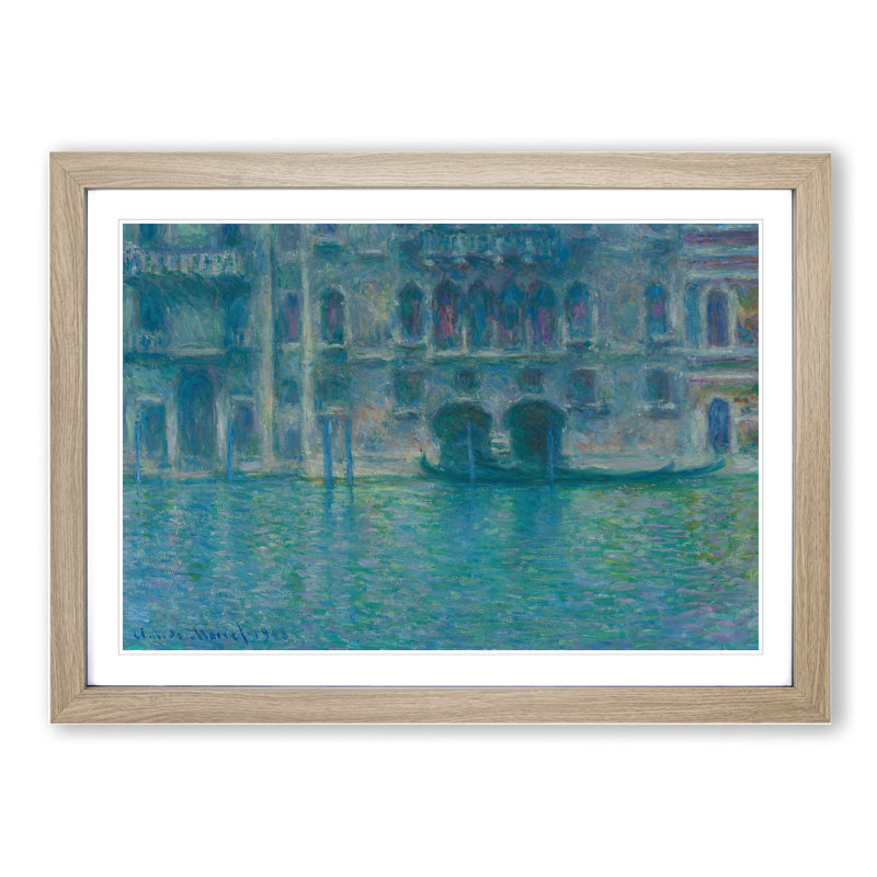 Palazzo Da Mula, Venice by Claude Monet - Framed Print, 65cm H x 90cm W x 2cm D, Oak Framed