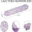 Chemin de table mauve en dentelle mauve - 13 po x 72 po, polyester Halloween pour fêtes et rassemblements