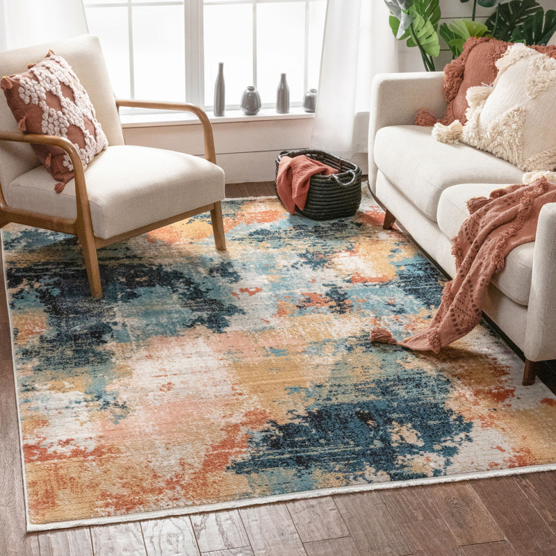 Indira Abstract Synthetic Area Rug, Rectangle 120 x 160cm