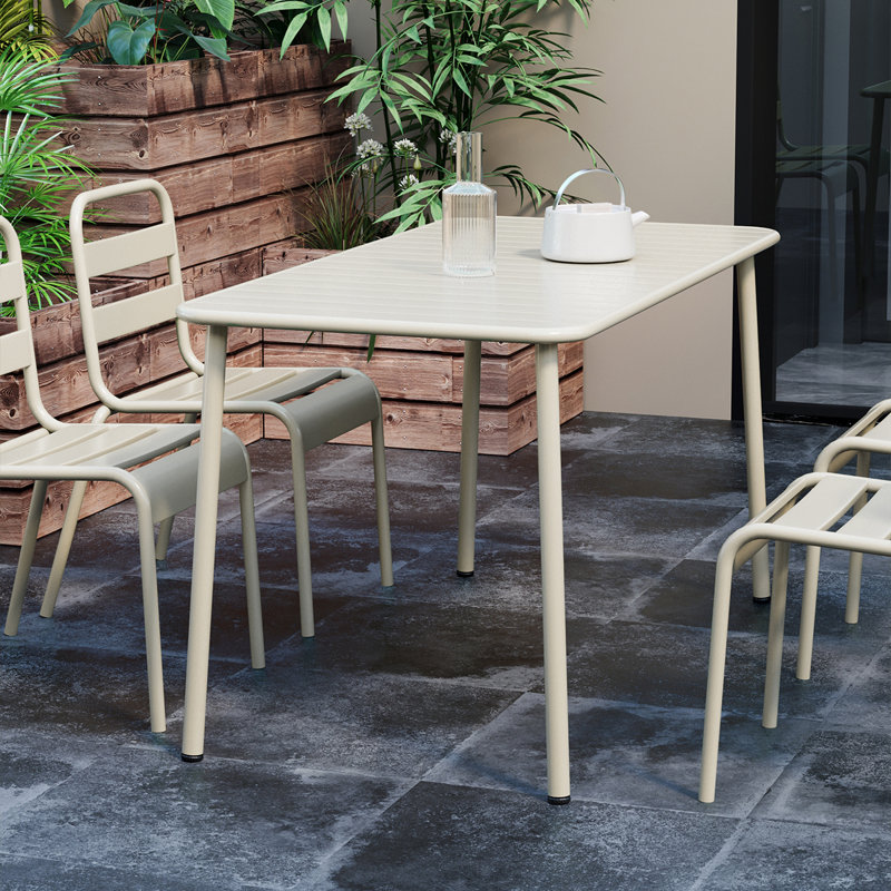 Table de salle à manger d'extérieur, Blanc