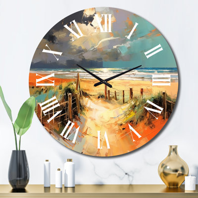 Horloge murale en métal Beach I
