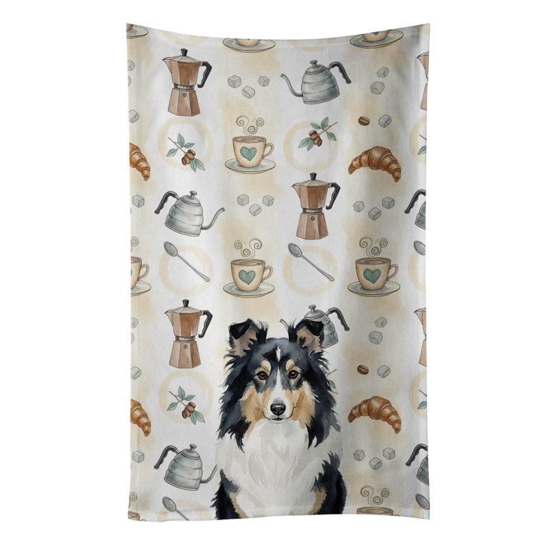 Serviette de cuisine Coffee Bar, Sheltie tricolore