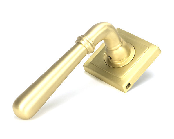 Newbury Interior Mortise Door Handle, Satin Brass