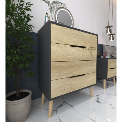 Commode 4 tiroirs - Pieds en bois