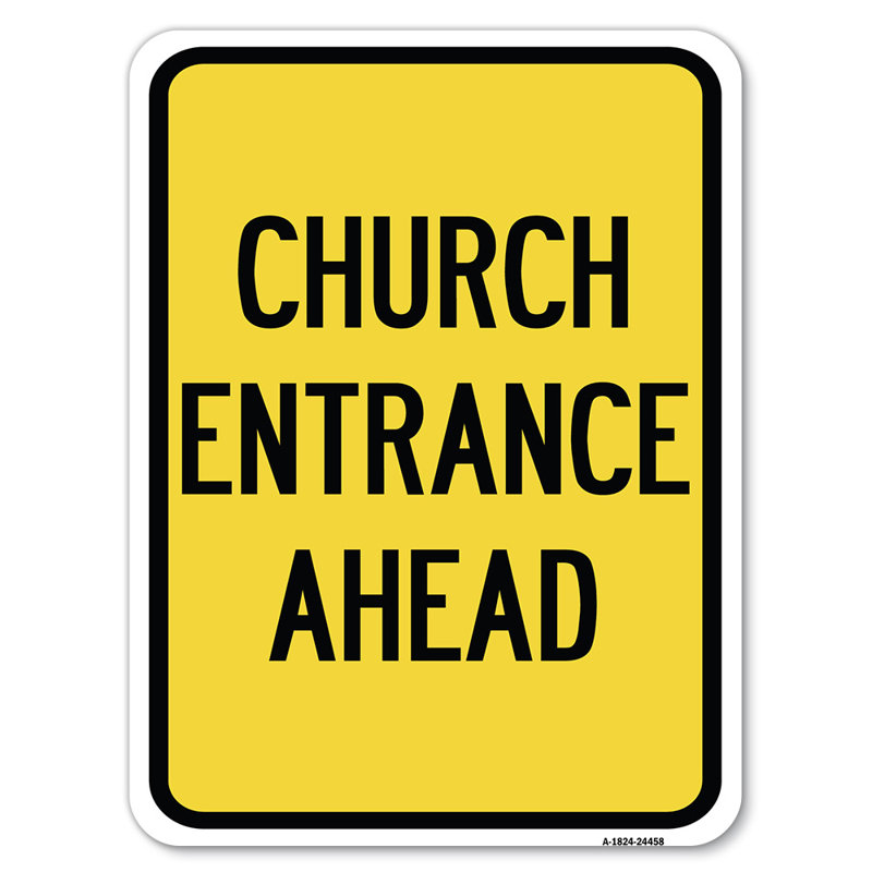 Entrée de l'église devant / 24458, H 24 po x l 18 po x p 1 po