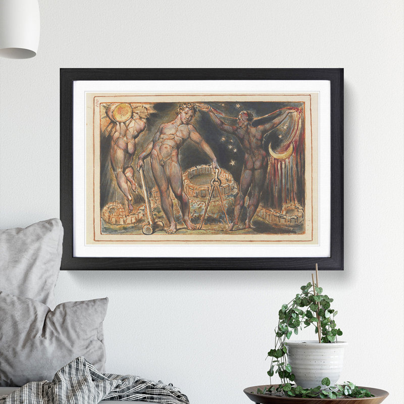 Jerusalem Plate by William Blake - Picture Frame Painting, 36cm H x 48cm W x 2cm D, Black