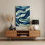 Abstrait paysage 33, art mural en métal bleu-379452140