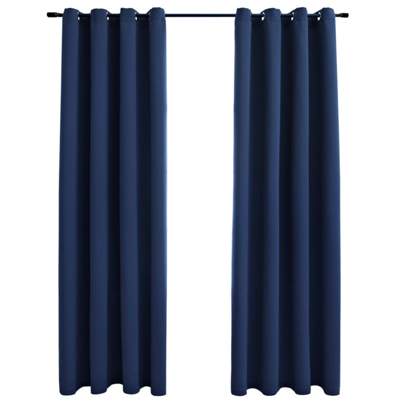 Rideaux occultant avec rideaux, Bleu, L 54 po x L 63 po