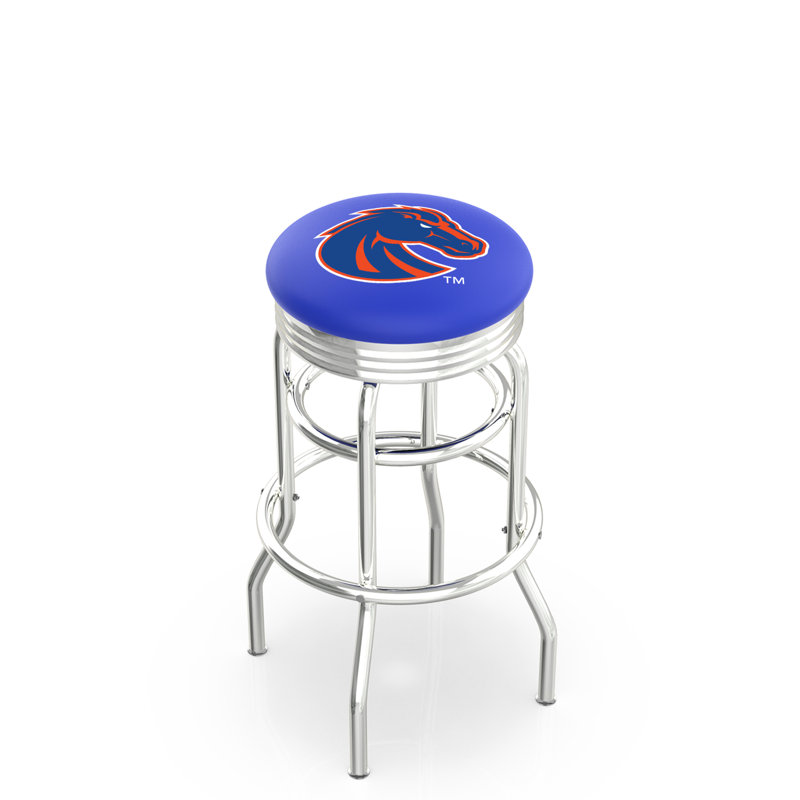 Tabouret de bar Logo Series, Tabouret de comptoir (siège d'une hauteur de 25 p, Double anneau chromé, Boise State University