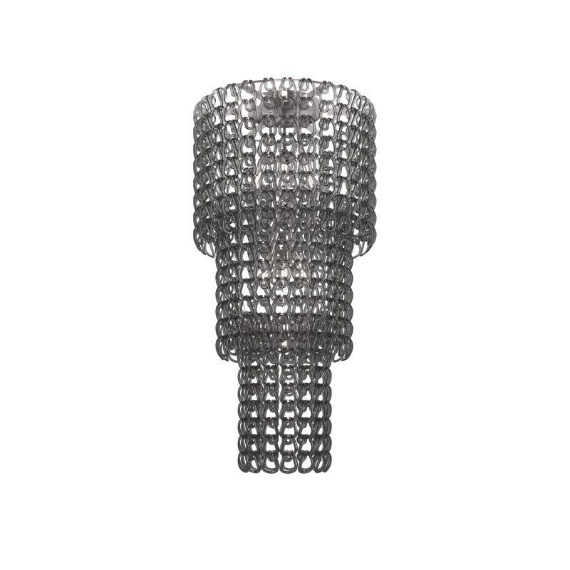 Giogali Ceiling Lamp Ca3 White Glossy Chrome E26 Ul, Glossy Chrome, Crystal Smoky