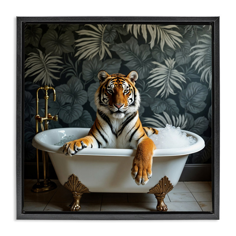 Cadre flottant Tiger in Exotic, Cadre flottant noir de jais, H 18 po x l 18 po