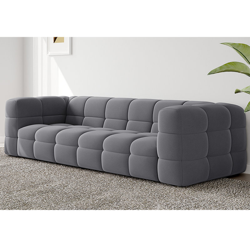 Rappoli 2 Seater Polyester Loveseat, Grey, 3
