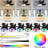 Flush Mount Ceiling Fans With RGB Lights Remote/App Control, Low Profile Ceiling Fan With Light, Small Dimmable RGB Fan Light, Reversible 3 CCT 6 Speeds For Bedroom Living Room (36In,RGB)-1235028333