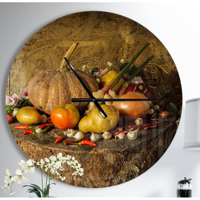 Légumes et fruits - Horloge murale moderne, Moyen
