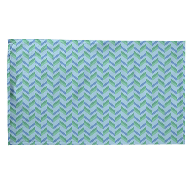Serviette à thé chevron Mcguigan, Bleu / vert / bleu marine, Polyester sergé